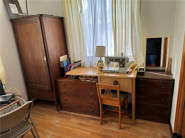 office featuring light hardwood / wood-style floors