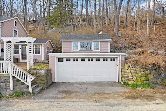 view of garage