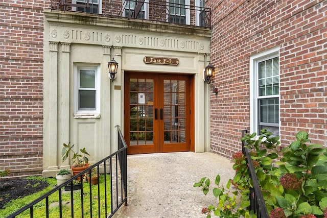 view of exterior entry with french doors