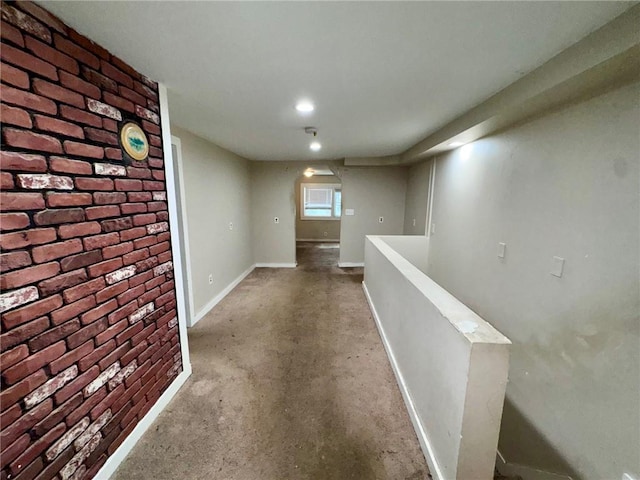 corridor with carpet flooring