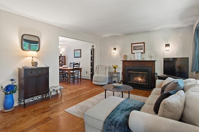 living room featuring hardwood / wood-style flooring