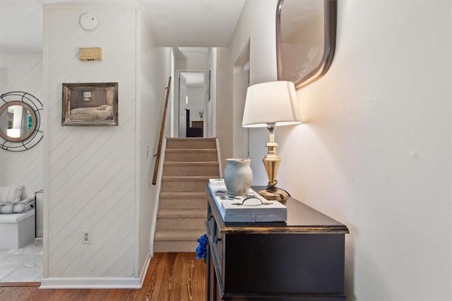 corridor featuring light hardwood / wood-style flooring