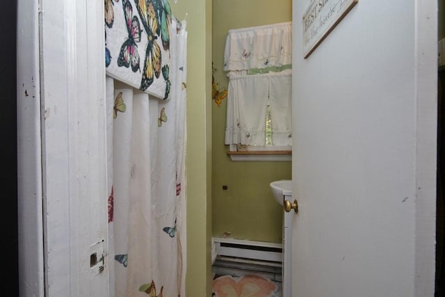 bathroom featuring a baseboard radiator