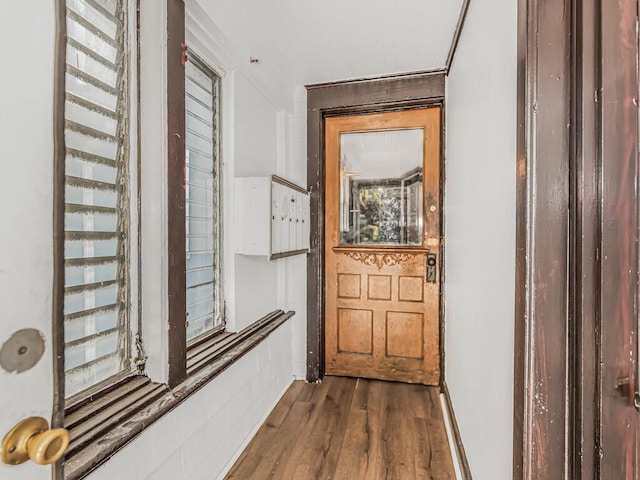 hall featuring hardwood / wood-style floors