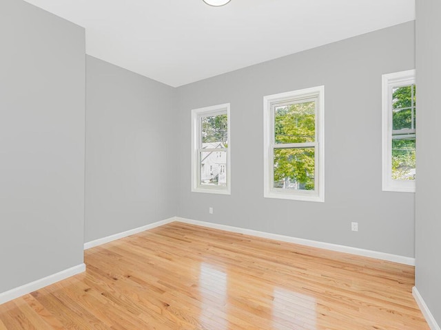 unfurnished room featuring light hardwood / wood-style flooring