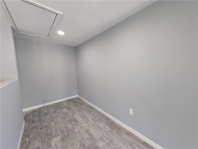 spare room featuring light hardwood / wood-style floors