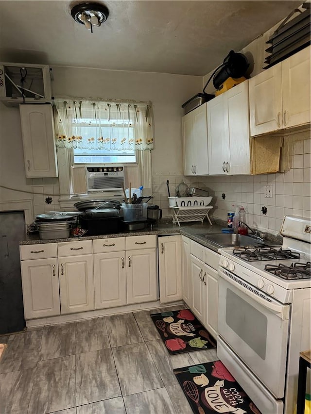 kitchen with tile walls