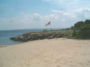 view of water feature featuring a view of the beach