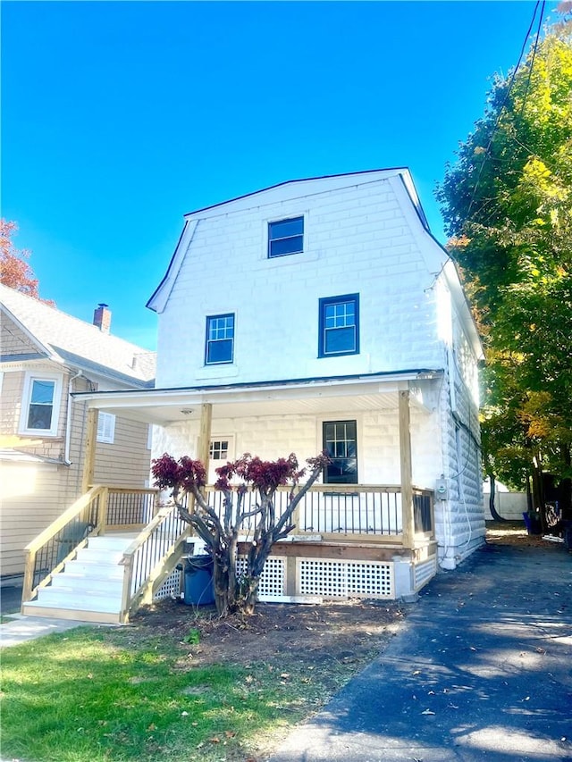 exterior space featuring covered porch