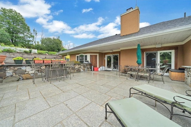 view of patio / terrace with a bar