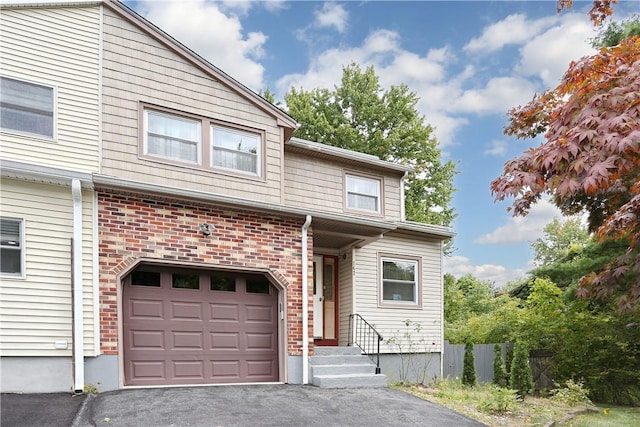 view of front of house with a garage