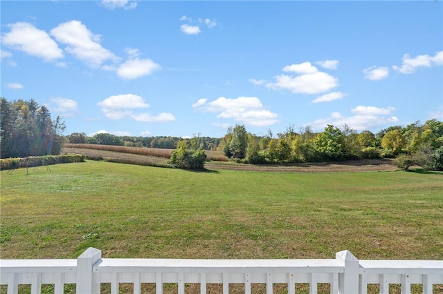 view of yard featuring a rural view