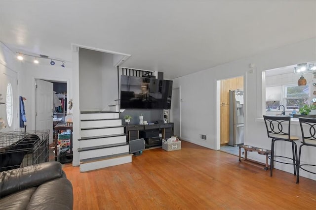 living room featuring hardwood / wood-style flooring