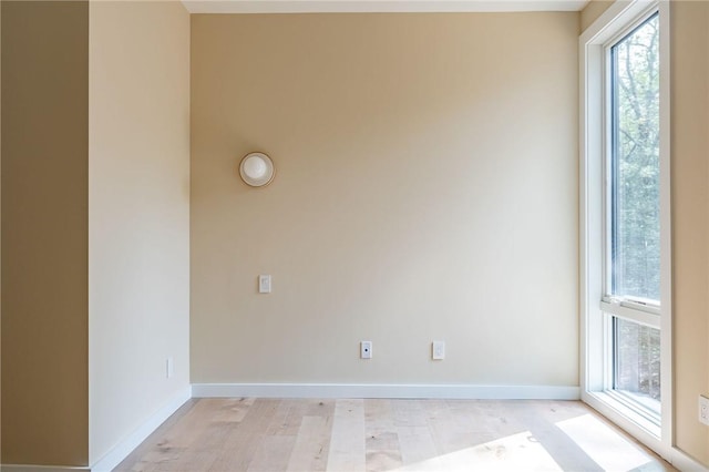 unfurnished room featuring light hardwood / wood-style floors