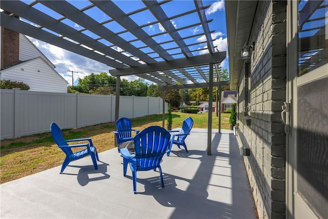 view of patio with a pergola