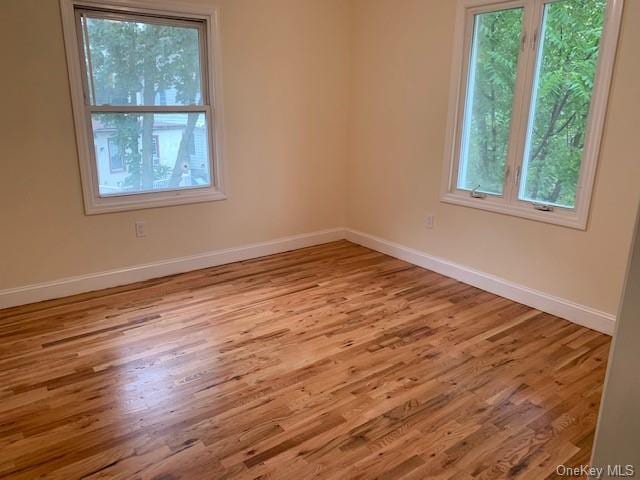 empty room featuring light wood-type flooring