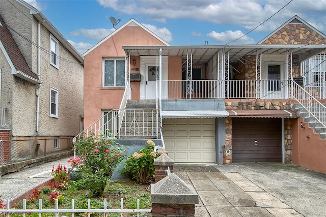 view of front of house with a garage