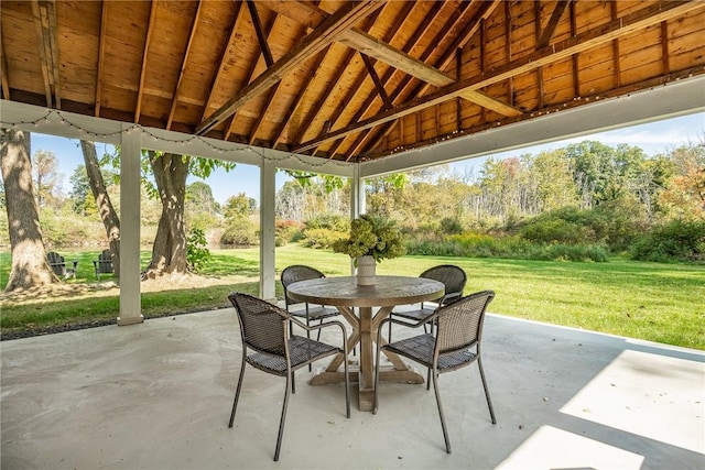 view of patio featuring a gazebo