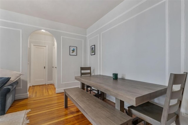 dining area featuring light hardwood / wood-style flooring