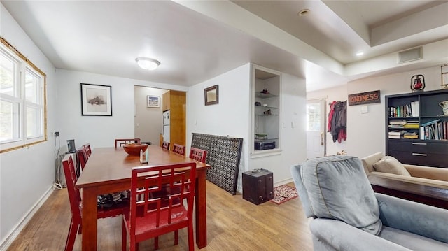 dining area featuring light hardwood / wood-style floors