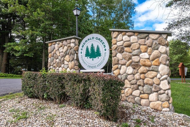 view of community sign