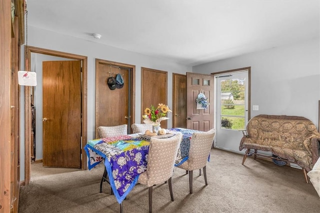 view of carpeted dining room