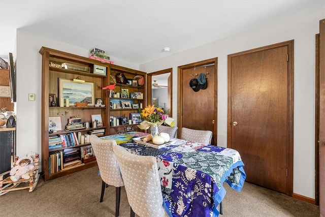 dining area with carpet floors