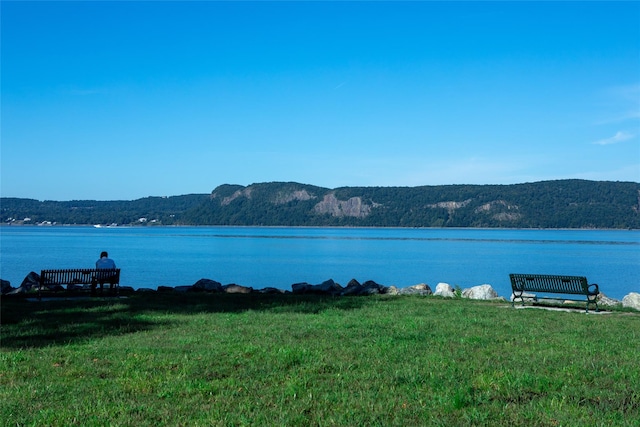 property view of water featuring a mountain view