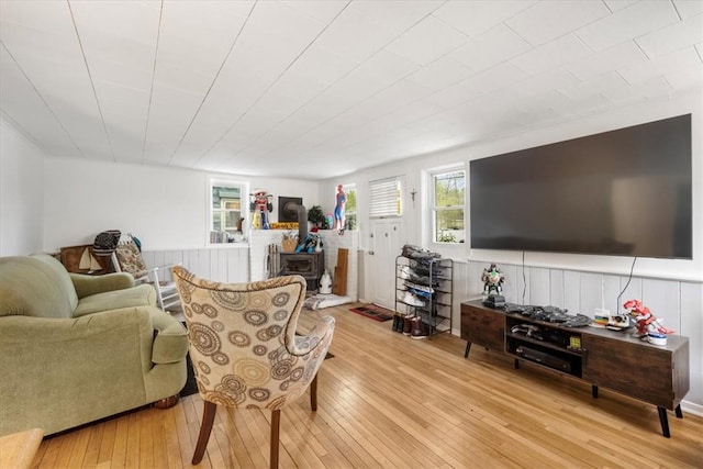 living room featuring light hardwood / wood-style floors