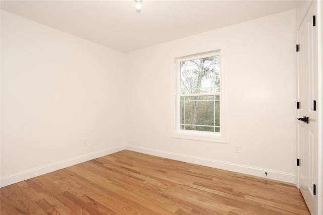 spare room with light hardwood / wood-style floors