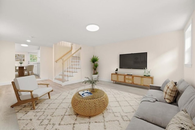 living room featuring hardwood / wood-style flooring