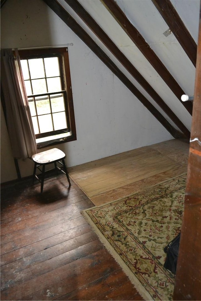 interior space featuring wood walls