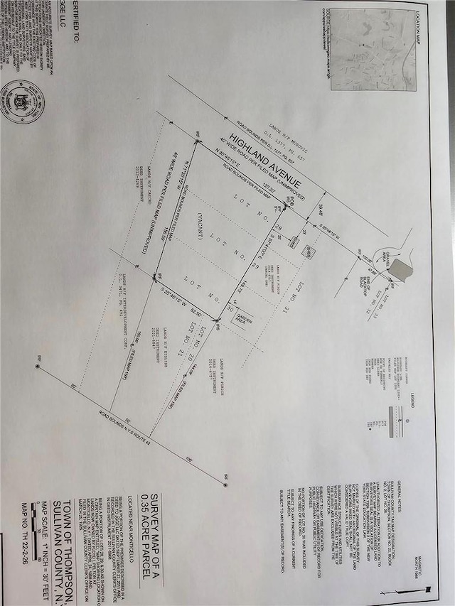 VACANTLOT Highland Ave, Monticello NY, 12701 land for sale