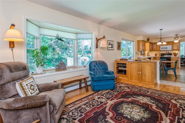 210 Bulsontown Rd, Stony Point, NY 10980 - living area featuring a baseboard heating unit and light wood-type flooring