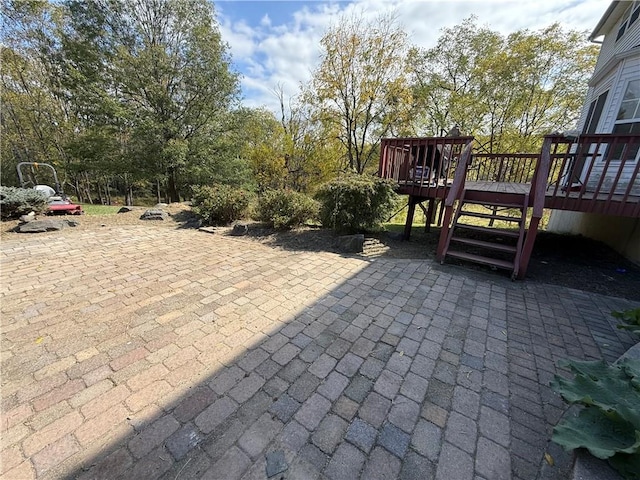 view of patio / terrace with a wooden deck