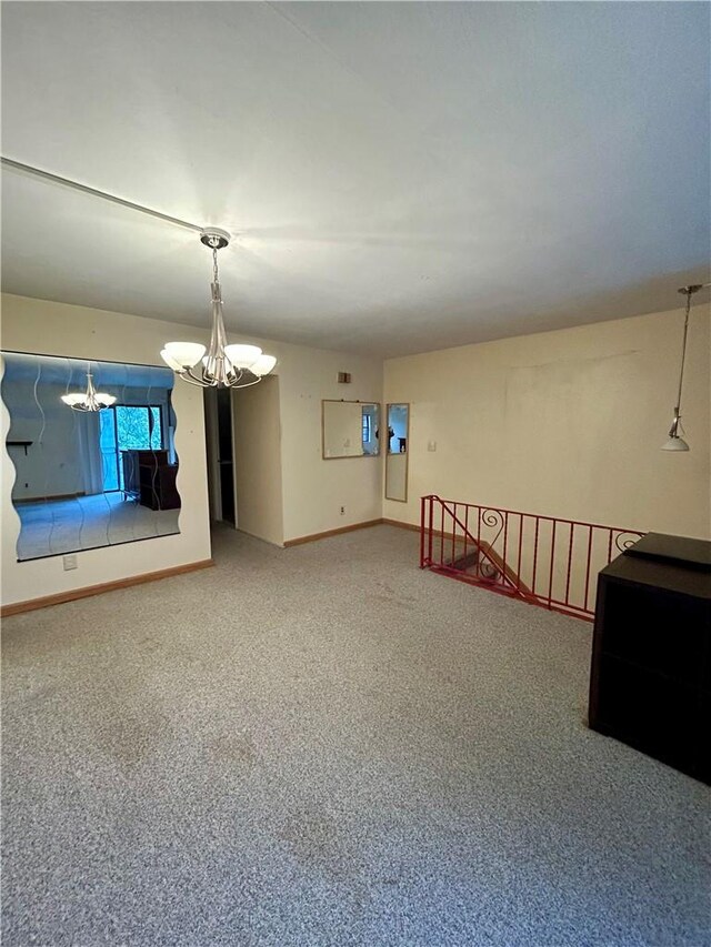 interior space with an inviting chandelier