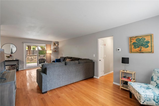 living room featuring light hardwood / wood-style flooring