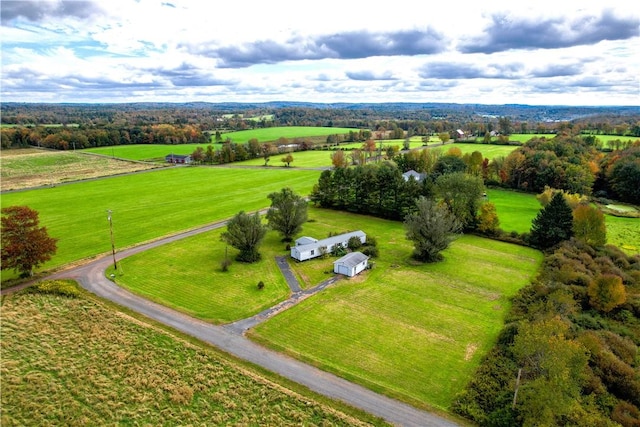 bird's eye view with a rural view