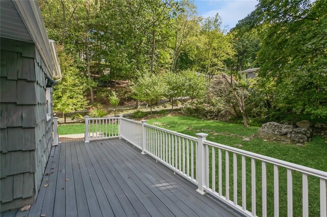 deck with a yard
