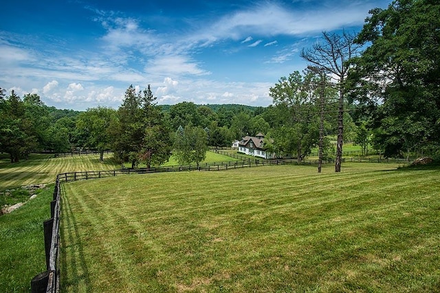 view of yard featuring a rural view