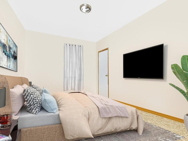 bedroom featuring carpet