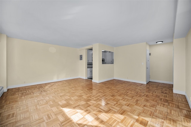 interior space featuring light parquet flooring