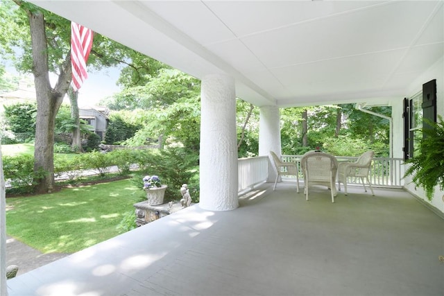 view of patio with a porch