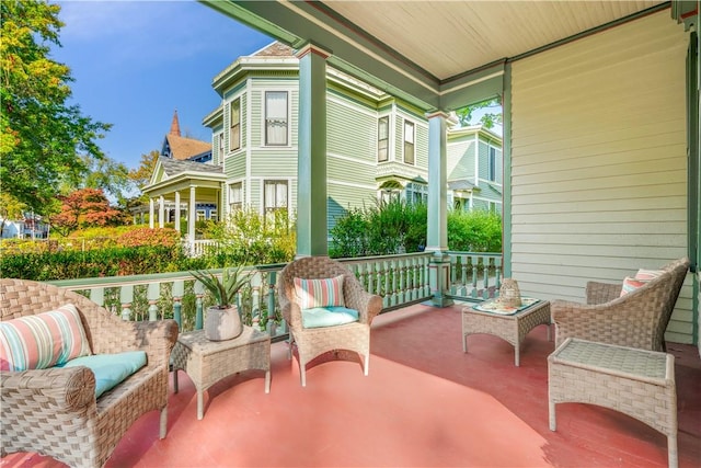 view of patio featuring covered porch