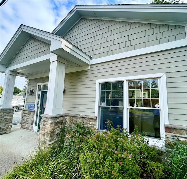 exterior space featuring covered porch