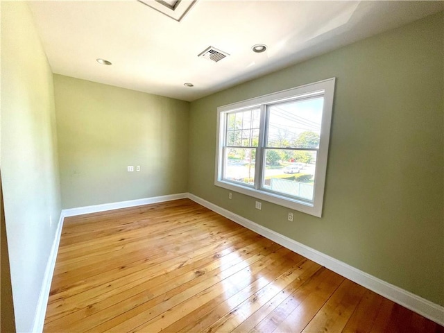 empty room featuring light wood-type flooring