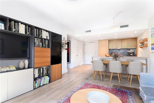 living room featuring light hardwood / wood-style flooring