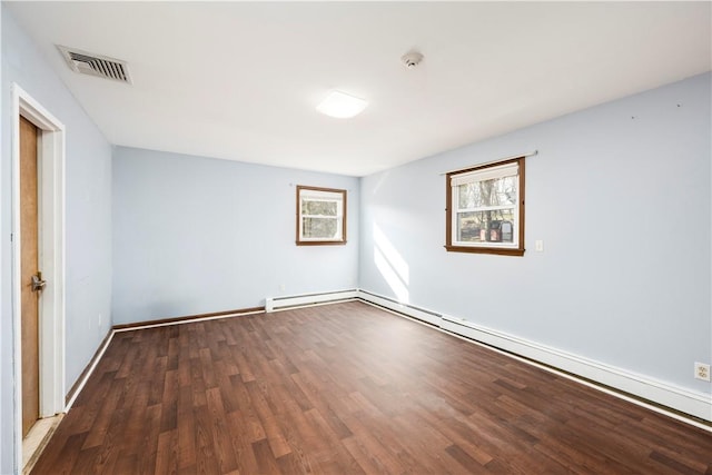 empty room featuring dark hardwood / wood-style floors