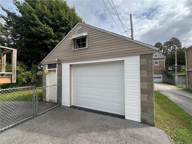 view of garage