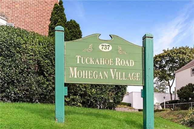 view of community sign